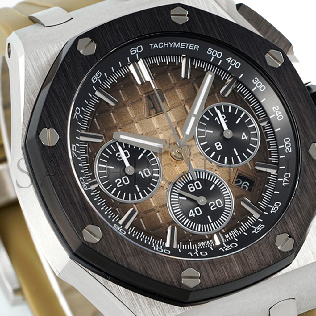audemars P*g*et royal oak offshore chronograph smoked light brown watch 26420so.oo.a600ca.01